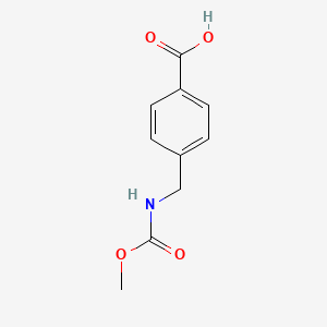 molecular formula C10H11NO4 B8400320 4-Carbomethoxyaminomethyl benzoic acid 