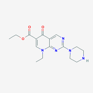 Ethyl 5,8-dihydro-8-ethyl-2-(1-piperazinyl)-5-oxopyrido[2,3-d]pyrimidine-6-carboxylate