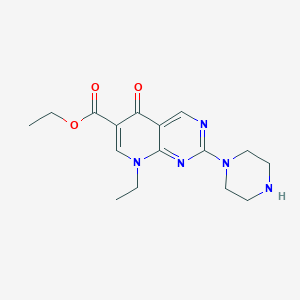 molecular formula C16H21N5O3 B8400458 Ethyl 5,8-dihydro-8-ethyl-2-(1-piperazinyl)-5-oxopyrido[2,3-d]pyrimidine-6-carboxylate 