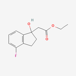 molecular formula C13H15FO3 B8400468 Ethyl 2-(4-fluoro-1-hydroxy-1-indanyl)acetate 