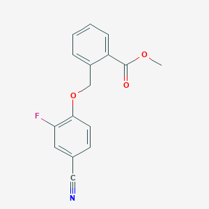 molecular formula C16H12FNO3 B8400475 2-(4-Cyano-2-fluoro-phenoxymethyl)-benzoic acid methyl ester 