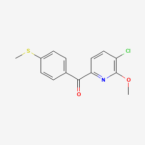 molecular formula C14H12ClNO2S B8400568 (5-Chloro-6-methoxypyridin-2-yl)[4-(methylsulfanyl)phenyl]methanone 