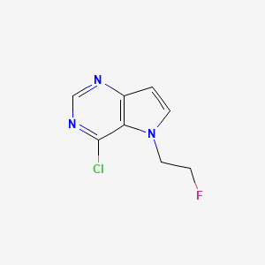 molecular formula C8H7ClFN3 B8400576 4-chloro-5-(2-fluoroethyl)-5H-pyrrolo[3,2-d]pyrimidine 