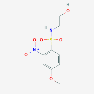 molecular formula C9H12N2O6S B8400672 N-(2-hydroxyethyl)-4-methoxy-2-nitrobenzenesulfonamide 