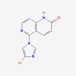 molecular formula C11H7BrN4O B8400701 5-(4-Bromo-1H-imidazol-1-yl)-1,6-naphthyridin-2(1H)-one 