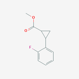 molecular formula C11H11FO2 B8400727 Methyl 2-(2-fluorophenyl)cyclopropanecarboxylate 
