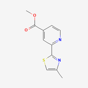 molecular formula C11H10N2O2S B8400778 Methyl 2-(4-methylthiazol-2-yl)isonicotinate 