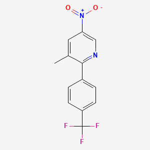 molecular formula C13H9F3N2O2 B8400887 3-Methyl-5-nitro-2-[4-(trifluoromethyl)phenyl]pyridine 
