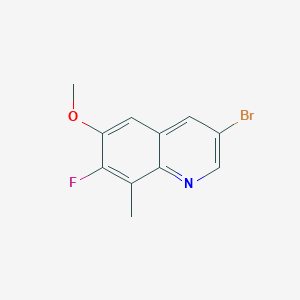 molecular formula C11H9BrFNO B8400892 3-Bromo-7-fluoro-6-methoxy-8-methyl-quinoline 