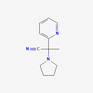 molecular formula C12H15N3 B8400900 2-Pyridin-2-yl-2-pyrrolidin-1-ylpropanenitrile 