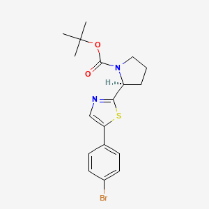 molecular formula C18H21BrN2O2S B8400902 (S)-2-(5-(4-bromophenyl)thiazol-2-yl)pyrrolidine-1-carboxylic acid tert-butyl ester 