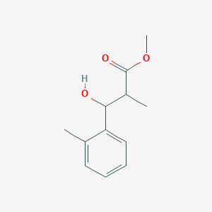 molecular formula C12H16O3 B8400924 Methyl (+/-)-2-methyl-3-hydroxy-3-(2-tolyl)propionate 