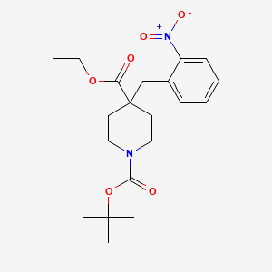 molecular formula C20H28N2O6 B8400965 Ethyl N-tert-butoxycarbonyl-4-(2-nitrobenzyl)piperidine-4-carboxylate 