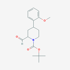 molecular formula C18H25NO4 B8400969 Tert-butyl 2-formyl-4-(2-methoxyphenyl)piperidine-1-carboxylate 