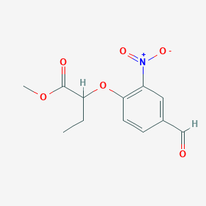 molecular formula C12H13NO6 B8400977 Methyl 2-(4-formyl-2-nitrophenoxy)butanoate 