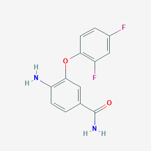 molecular formula C13H10F2N2O2 B8401030 4-Amino-3-(2,4-difluorophenoxy)benzamide 