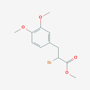 molecular formula C12H15BrO4 B8401064 2-Bromo-3-(3,4-dimethoxyphenyl)-propionic acid methyl ester 