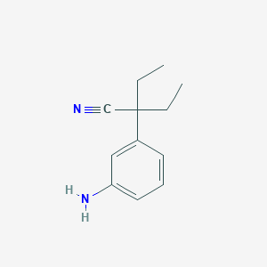 molecular formula C12H16N2 B8401070 2-(3-Amino-phenyl)-2-ethyl-butyronitrile 