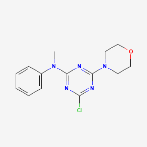 molecular formula C14H16ClN5O B8401105 2-chloro-4-(N-methyl-N-phenylamino)-6-morpholino-1,3,5-triazine 