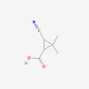 molecular formula C7H9NO2 B8401133 2-Cyano-3,3-dimethyl-cyclopropane-carboxylic acid 