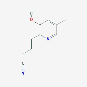 molecular formula C10H12N2O B8401207 3-Hydroxy-2-(3-cyanopropyl)-5-methylpyridine 