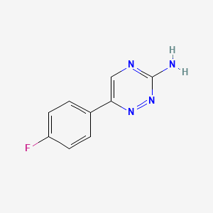 molecular formula C9H7FN4 B8401263 6-(4-Fluorophenyl)-1,2,4-triazin-3-amine 