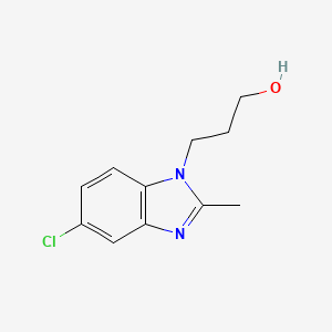 molecular formula C11H13ClN2O B8401285 5-chloro-2-methyl-1H-benzimidazole-1-propanol 