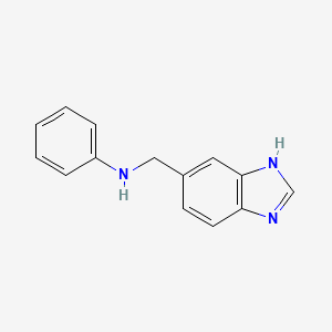 molecular formula C14H13N3 B8401293 N-((1H-Benzo[d]imidazol-5-yl)methyl)benzenamine 