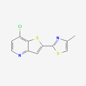 molecular formula C11H7ClN2S2 B8401336 7-Chloro-2-(4-methyl-thiazol-2-yl)-thieno[3,2-b]pyridine 