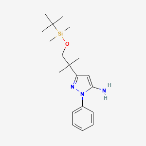 3-(1-(tert-butyldimethylsilyloxy)-2-methylpropan-2-yl)-1-phenyl-1H-pyrazol-5-amine