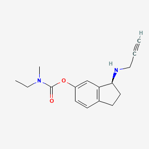 molecular formula C16H20N2O2 B8401360 (3S)-3-(prop-2-yn-1-ylamino)-2,3-dihydro-1H-inden-5-yl N-ethyl-N-methylcarbamate hydrochloride CAS No. 209394-29-6