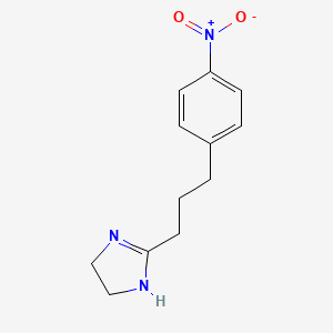 molecular formula C12H15N3O2 B8401367 2-(3-(4-Nitrophenyl)propyl)-4,5-dihydro-1H-imidazole 