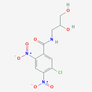 molecular formula C10H10ClN3O7 B8401438 N-(2,3-dihydroxypropyl)-5-chloro-2,4-dinitrobenzamide 