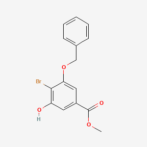 molecular formula C15H13BrO4 B8401467 Methyl 3-(benzyloxy)-4-bromo-5-hydroxybenzoate 