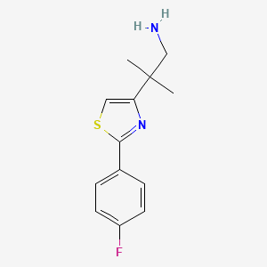 molecular formula C13H15FN2S B8401473 2-(2-(4-Fluorophenyl)thiazol-4-yl)-2-methylpropan-1-amine 