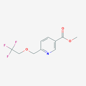 molecular formula C10H10F3NO3 B8401540 Methyl 6-[(2,2,2-trifluoroethoxy)methyl]nicotinate 