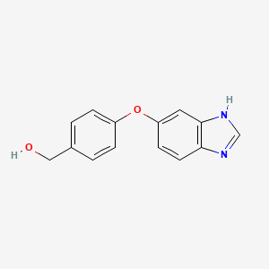 molecular formula C14H12N2O2 B8401622 [4-(1H-benzimidazol-5-yloxy)phenyl]methanol 