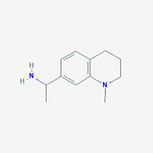 molecular formula C12H18N2 B8401635 7-(1-Aminoethyl)-1-methyl-1,2,3,4-tetrahydro-quinoline 