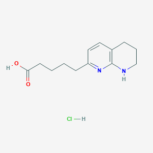 molecular formula C13H19ClN2O2 B8401645 5-(5,6,7,8-Tetrahydro-1,8-naphthyridin-2-yl)pentanoic acid hydrochloride 