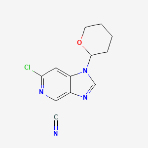 molecular formula C12H11ClN4O B8401664 6-chloro-1-(tetrahydro-2H-pyran-2-yl)-1H-imidazo[4,5-c]pyridine-4-carbonitrile CAS No. 944388-94-7