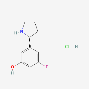 molecular formula C10H13ClFNO B8401669 (R)-3-fluoro-5-(pyrrolidin-2-yl)phenol hydrochloride 