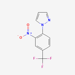 molecular formula C10H6F3N3O2 B8401671 1-(2-Nitro-4-trifluoromethyl-phenyl)-1H-pyrazole 