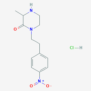 molecular formula C13H18ClN3O3 B8401684 3-Methyl-1-[2-(4-nitrophenyl)ethyl]piperazin-2-one hydrochloride 
