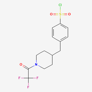 4-{[1-(Trifluoroacetyl)-4-piperidinyl]methyl}benzenesulfonylchloride