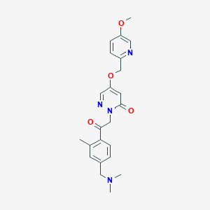 2-(2-(4-((dimethylamino)methyl)-2-methylphenyl)-2-oxoethyl)-5-((5-methoxypyridin-2-yl)methoxy)pyridazin-3(2H)-one