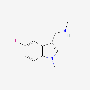 molecular formula C11H13FN2 B8401927 5-fluoro-1-methyl-3-(methylaminomethyl)-1H-indole 