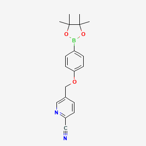 5-[4-(4,4,5,5-Tetramethyl-[1,3,2]dioxaborolan-2-yl)-phenoxymethyl]-pyridine-2-carbonitrile