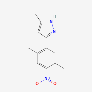 molecular formula C12H13N3O2 B8401966 5-(2,5-Dimethyl-4-nitrophenyl)-3-methylpyrazol 