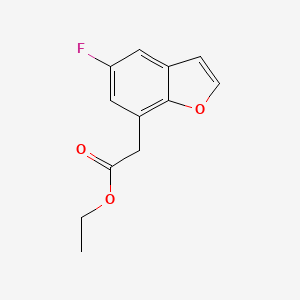 molecular formula C12H11FO3 B8401977 Ethyl 2-(5-fluorobenzofur-7-yl)acetate 