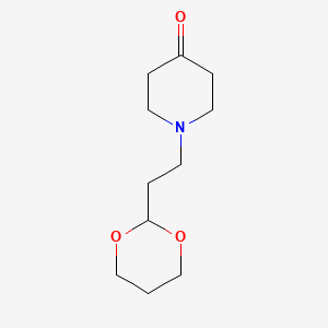 molecular formula C11H19NO3 B8402045 1-[2-(1,3-Dioxan-2-yl)ethyl]piperidin-4-one 